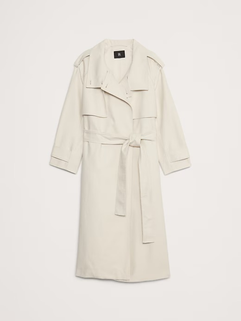 BNWT Banana Republic Cream Belted Trench Coat Petite Small
